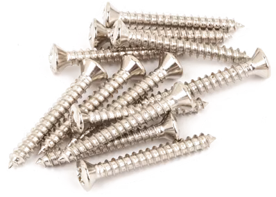 Fender Vintage-Style Bass/Telecaster Bridge/Strap Button Mounting Screws, Nickel - Gitár tartozék