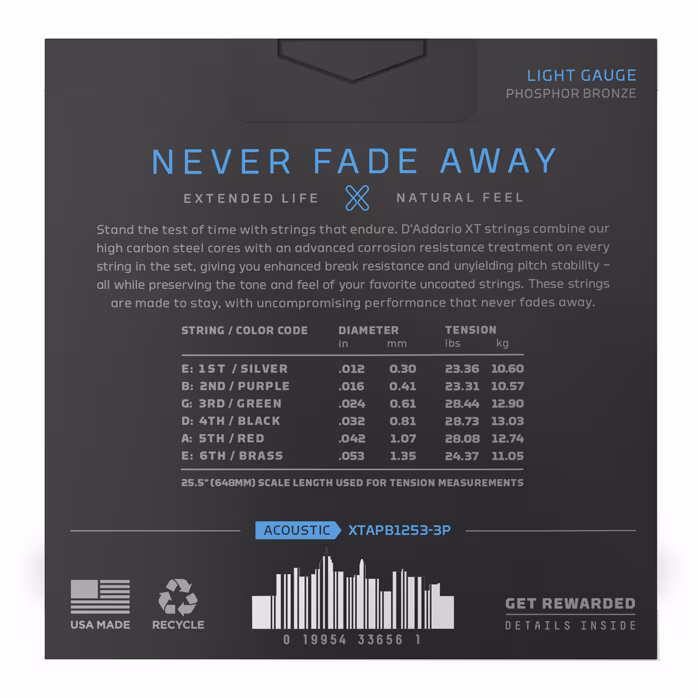 D'Addario XTAPB1253-3P - Fém húrok akusztikus gitárra