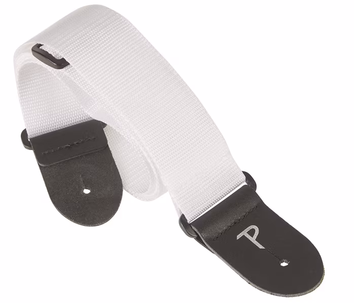 Perri's Leathers Poly Pro Extra Long White - Gitár hevederek