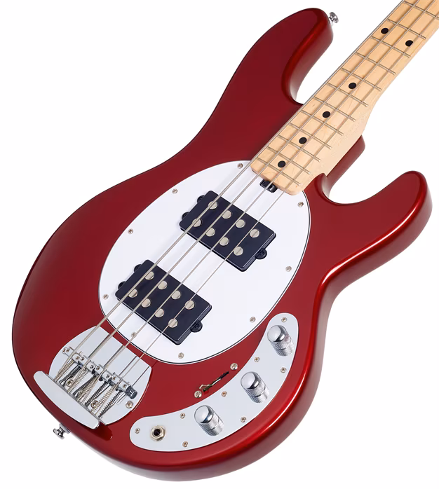 Sterling by Music Man SUB StingRay HH MN Candy Apple Red - Elektromos basszusgitár