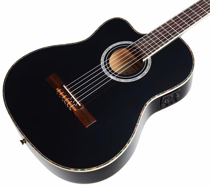 Ortega RCE145LBK - Balkezes elektroakusztikus klasszikus gitár
