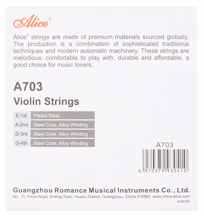 Alice A703 Basic Violin String Set - Hegedű húrok
