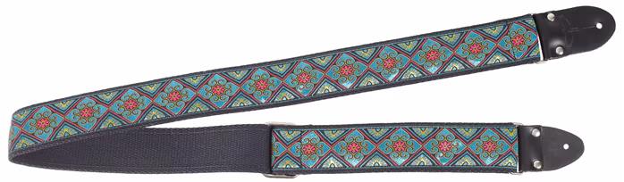 PRS 2" Retro Deluxe Jacquard Strap Teal/Gold - Gitár hevederek