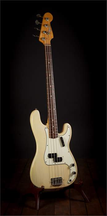 Fender 1966 Precision Bass Refin Trans Blonde 1-Piece Ash Body - Elektromos basszusgitár
