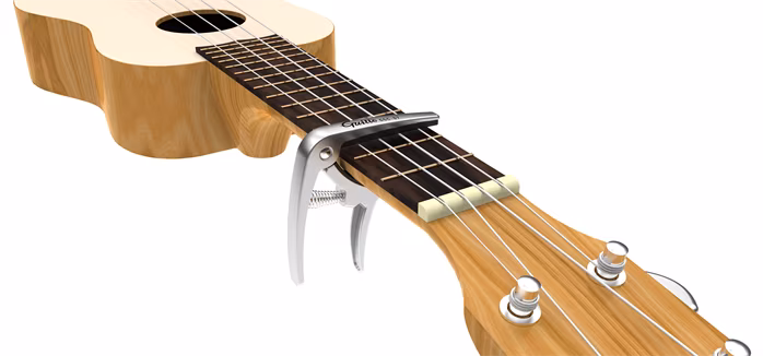 Guitto GGC-07 Ukulele Capo Silver - Kapodaszter