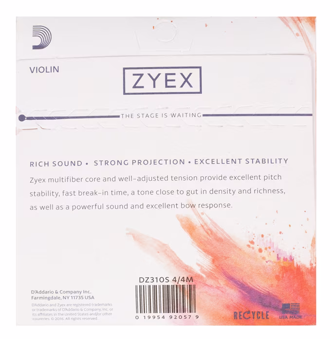 D'Addario Zyex vln 4/4 M - Hegedű húrok
