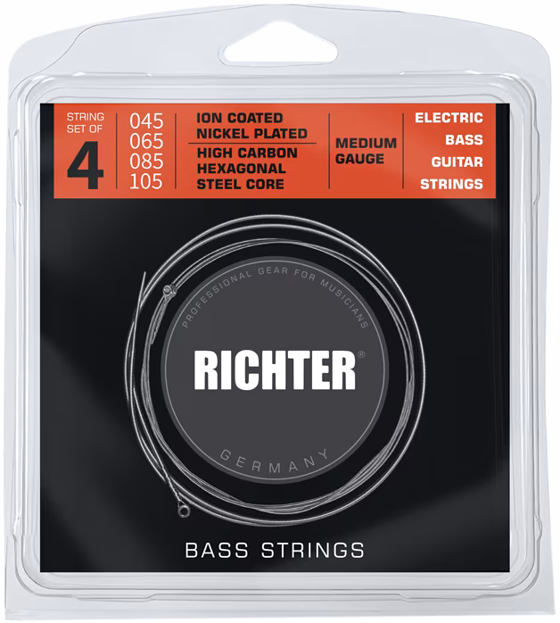 Richter Electric Bass Strings Ion Coated, Medium 45-105 - Basszusgitár húrok