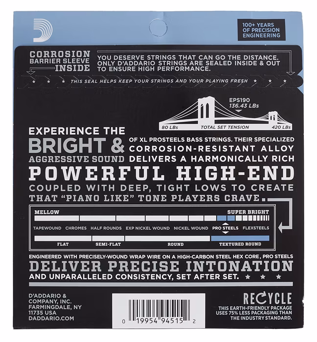 D'Addario EPS190 - Basszusgitár húrok