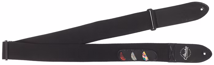 Amumu Cotton Pickholder Strap Black - Gitár hevederek