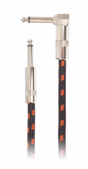 Amumu Woven Instrument Cable Red Angled 3 m - Hangszer kábel