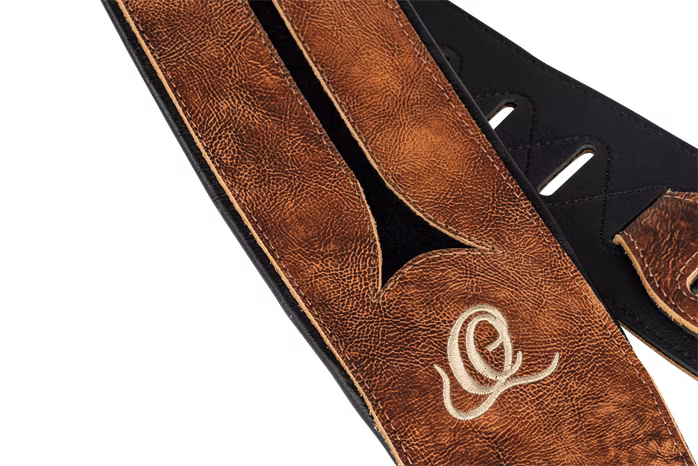 Ortega OSBS-1 Bass Leather Strap - Chestnut Tree - Gitár hevederek