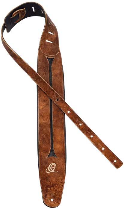 Ortega OSBS-1 Bass Leather Strap - Chestnut Tree - Gitár hevederek