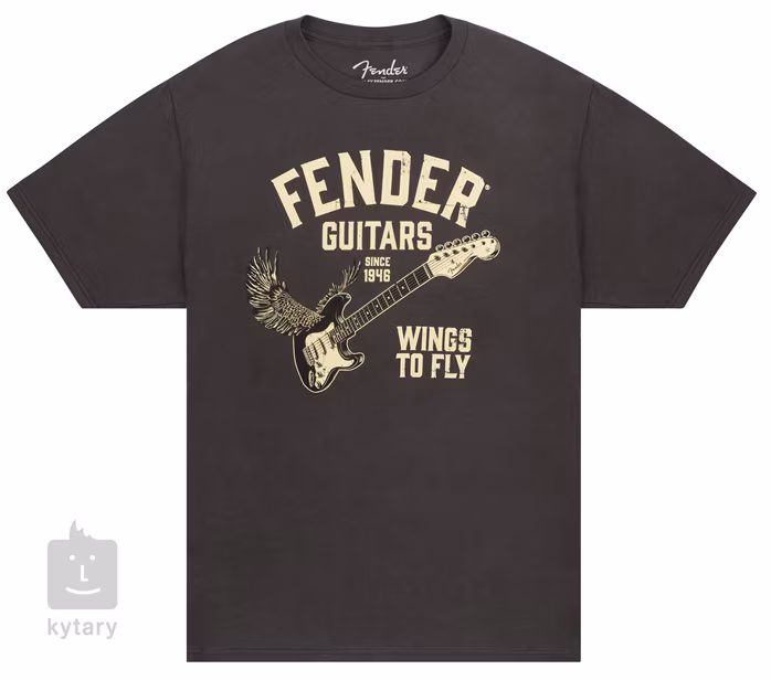 Fender Wings To Fly T-Shirt Vintage Black XXL - Póló