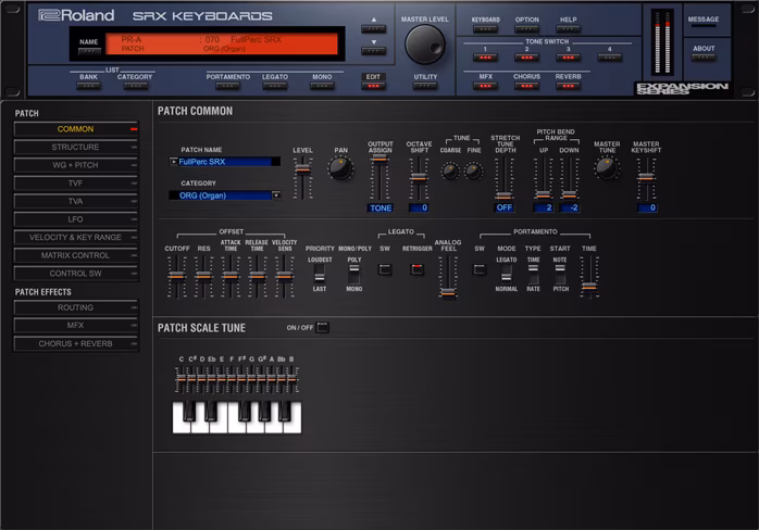 Roland SRX KEYBOARDS Key - Szoftver