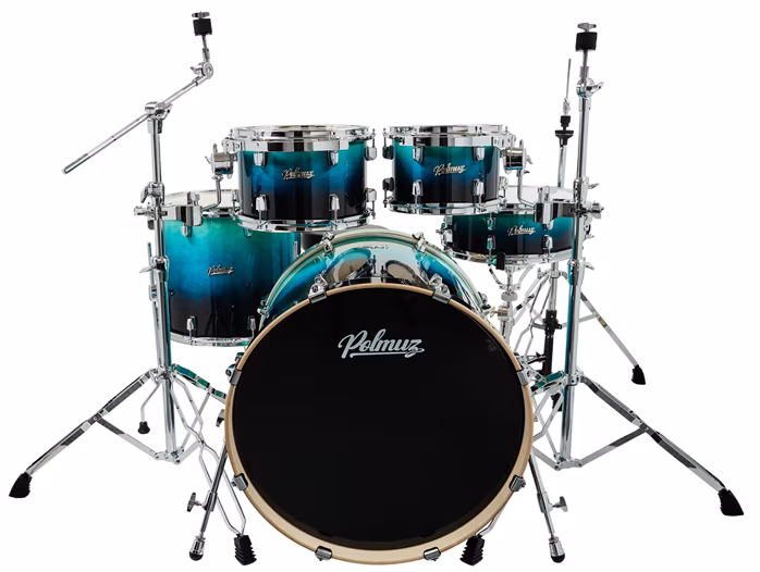 Polmuz Drums Birch Model 3 Blue to Black Fade Rock Set - Dobszett