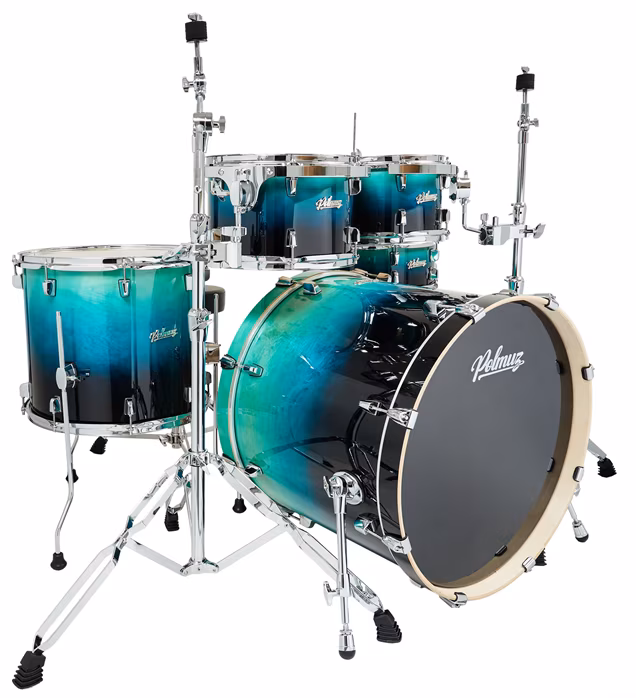Polmuz Drums Birch Model 3 Blue to Black Fade Rock Set - Dobszett