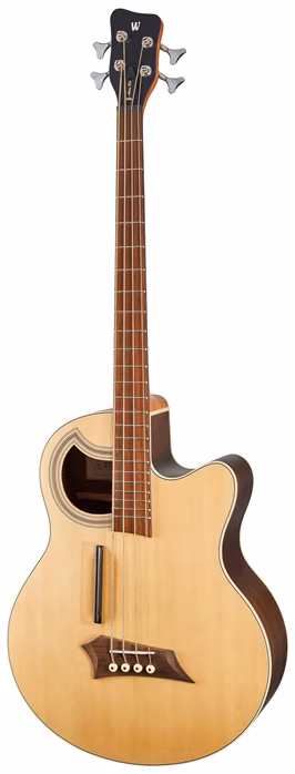 Warwick Rockbass Alien Deluxe, 4-String - Natural Transparent Satin - Elektroakusztikus basszusgitár