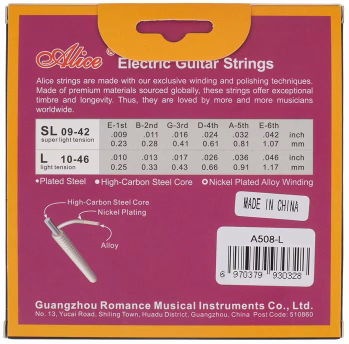 Alice A508-L Electric Guitar Strings Light - Húrok elektromos gitárra