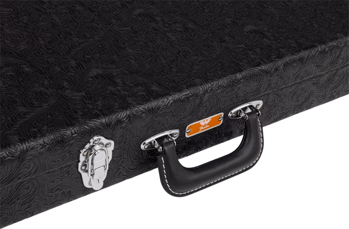 Fender Waylon Jennings Strat/Tele Case, Black Tooled Leather - Elektromos gitár keménytokok