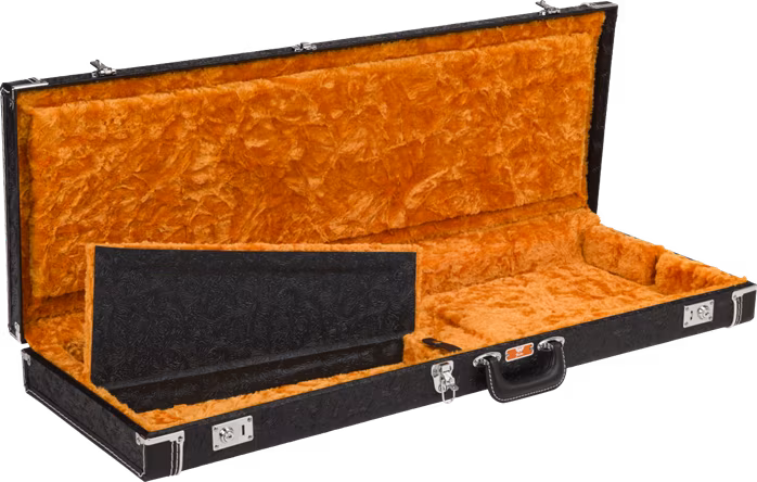 Fender Waylon Jennings Strat/Tele Case, Black Tooled Leather - Elektromos gitár keménytokok