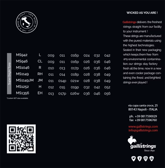Galli MS1149 Steel Regular Heavy - Húrok elektromos gitárra