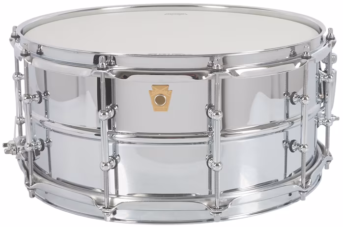 Ludwig 14" x 6,5" Chrome Over Brass with Tube Lugs LB402BT - Pergődob