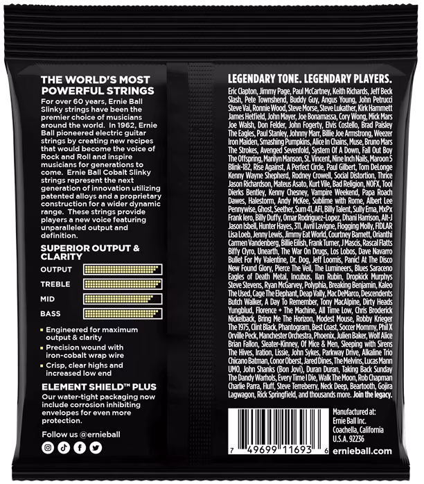Ernie Ball 2714 Cobalt Mammoth Slinky - Húrok elektromos gitárra