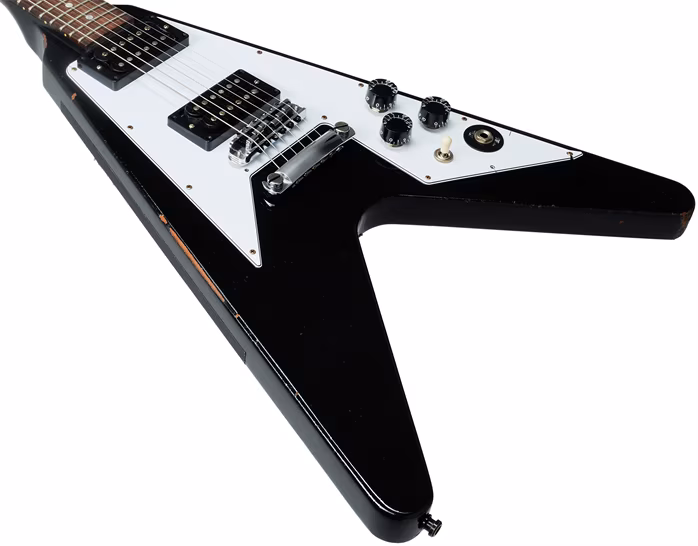 Gibson Custom 1979 Flying V Kirk Hammett Ebony Murphy Lab Replica Aged - Elektromos gitár