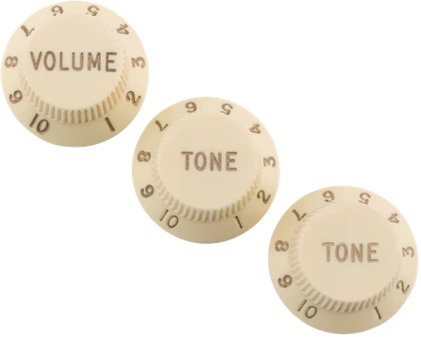 Fender Road Worn Strat Knobs, Aged White - Volume knob