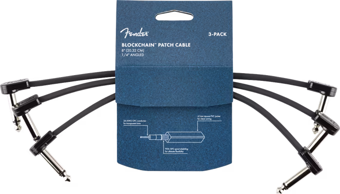 Fender Blockchain 4" Patch Cable, 3-Pack - Összekötő kábel