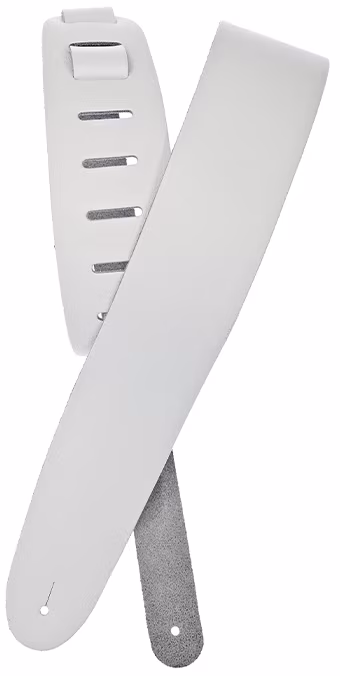 D'Addario Basic Classic Leather Guitar Strap White - Gitár hevederek