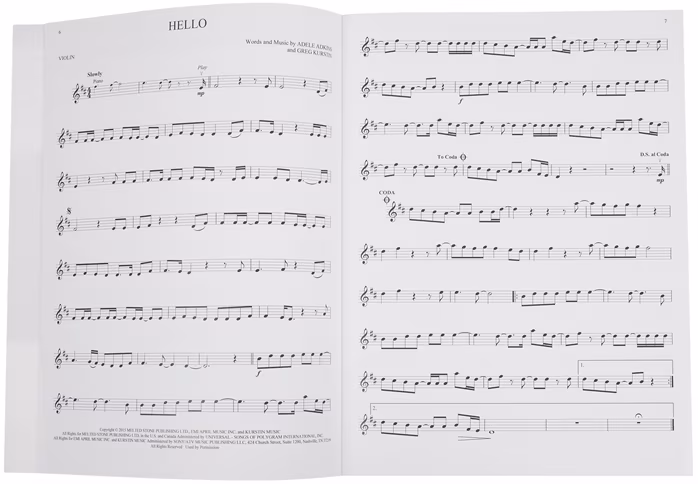 MS Hal Leonard Instrumental Play-Along: Adele - Violin - Hegedű kotta