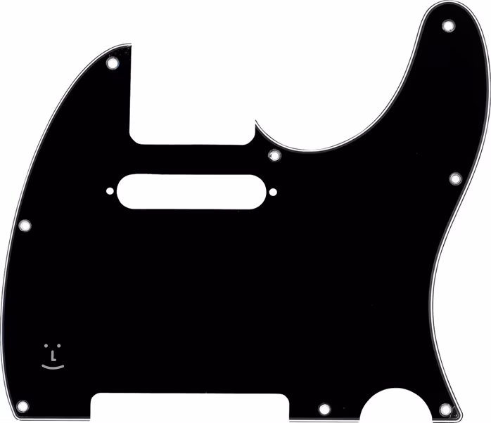 Fender Pickguard, Telecaster, 8-Hole Mount, Black, 3-Ply - Pickguard