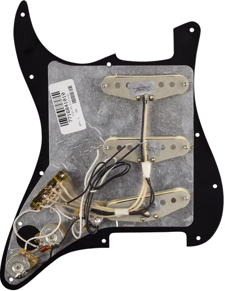 Fender Pre-Wired Pickguard, Strat SSS CUST 69 BWB - Elektromos gitár hangszedő szett