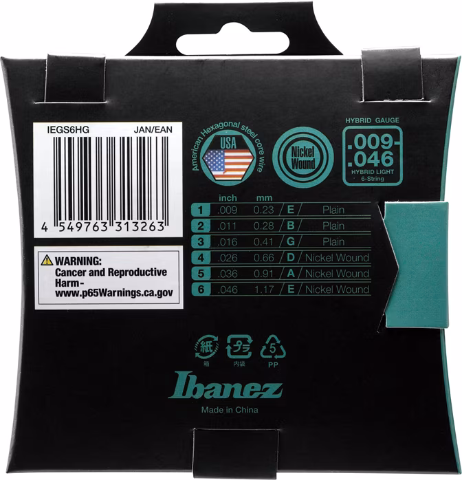 Ibanez String Set 6-Str. For Electric Guitar Nickel Wound, Hybrid Gauge - Húrok elektromos gitárra