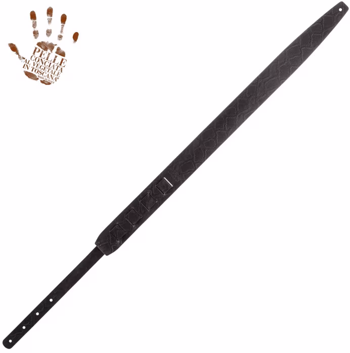 Magrabò Holes HC Embossed Snake Black 6 cm - Gitár hevederek