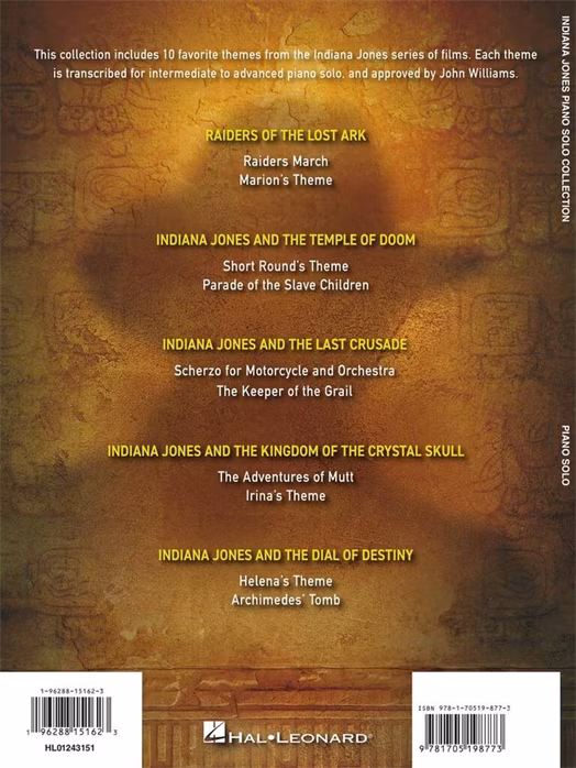 MS Indiana Jones Piano Solo Collection - Zongora kotta