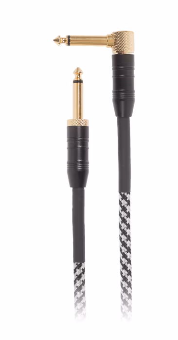 Cascha Professional Line Guitar Cable, Angled, Tweed Black, 3 m - Hangszer kábel