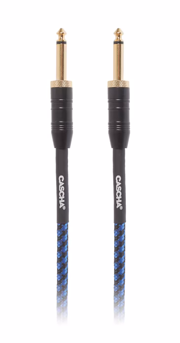 Cascha Professional Line Guitar Cable, Straight, Tweed Blue, 6 m - Hangszer kábel
