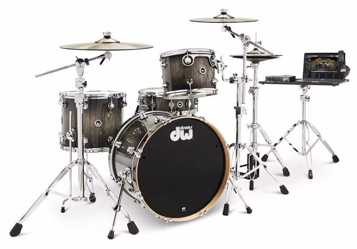 DWe 4-Piece Candy Black Burst Over Curly Maple Exotic Kit - Elektroakusztikus dobfelszerelés