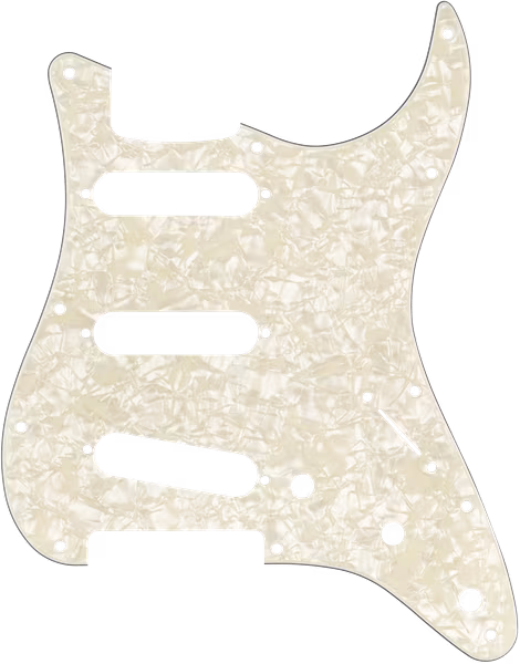 Fender Pickguard Stratocaster, SSS 11-hole, Aged White Pearl 3-ply - Pickguard