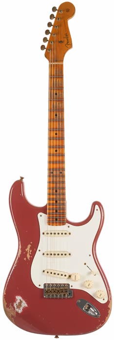 Fender Custom Shop 57 Stratocaster Heavy Relic Faded Aged Cimarron Red - Elektromos gitár