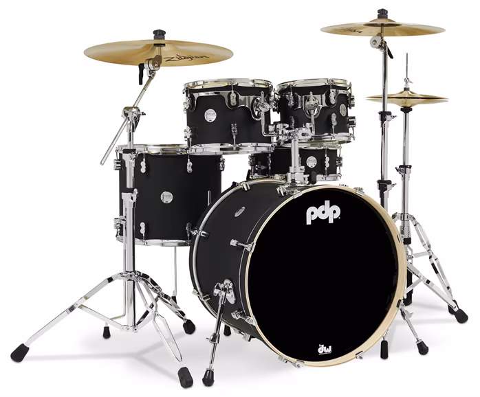 PDP Concept Maple 5 Piece Set Satin Black Finish Ply - Dobszett