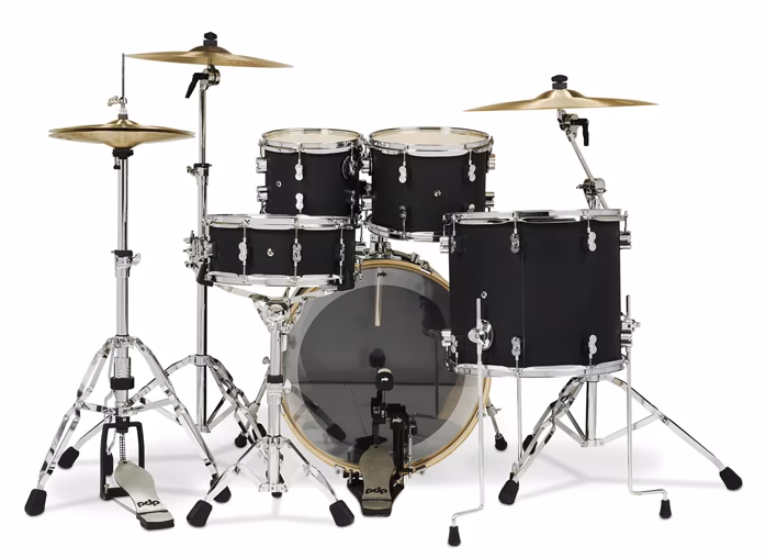 PDP Concept Maple 5 Piece Set Satin Black Finish Ply - Dobszett