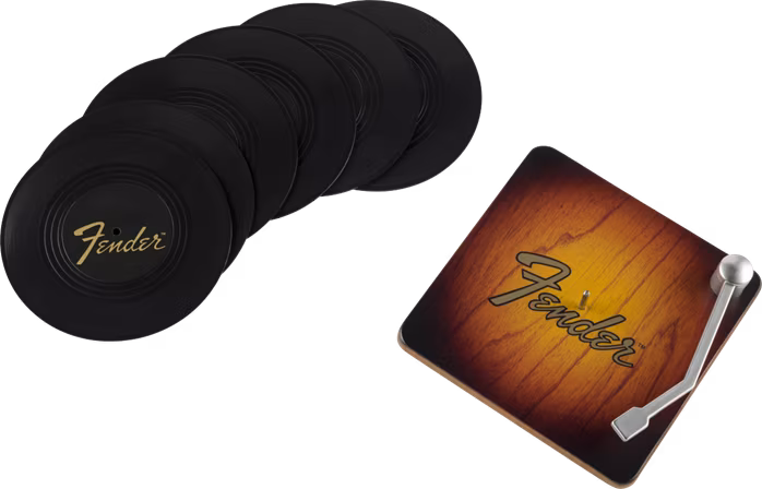 Fender Sunburst Turntable Coaster Set - Hullámvasút
