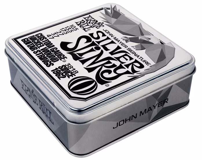Ernie Ball John Mayer Silver Slinky 3-pack Tin - Húrok elektromos gitárra