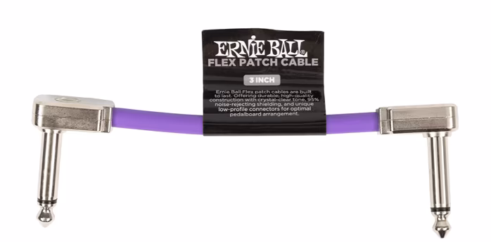 Ernie Ball Flex Patch Cable 3" Purple  - Összekötő kábel