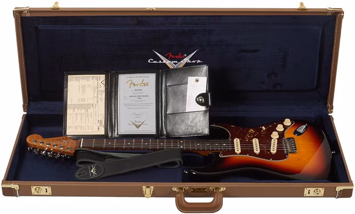 Fender Custom Shop American Custom Strat NOS, Chocolate 3-Color Sunburst (használt) - Elektromos gitár