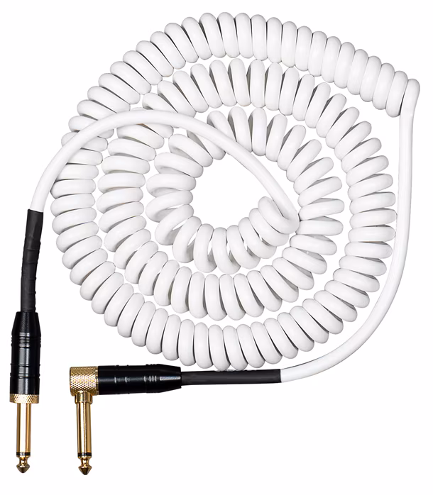 Cascha Advanced Line Guitar Cable Curly White 6m       - Hangszerkábel