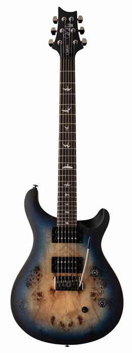 PRS SE Exotic Custom 24-08 Poplar Burl Lake Blue Midnight Burst - Elektromos gitár